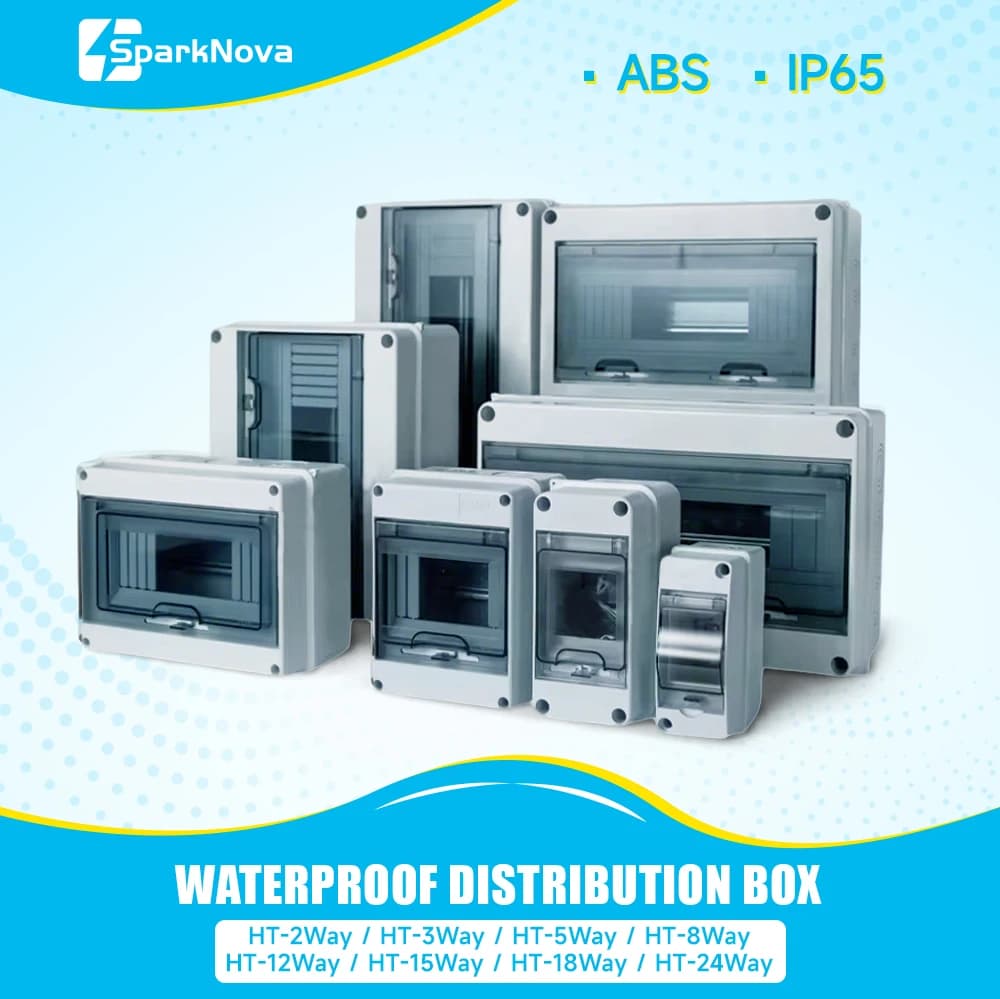 IP65 wasserdichter Verteilerkasten 2/3/5/8/12/15/18/24 WEG ABS-Kunststoff-Elektrogehäuse Anschlussdose der HT-Serie