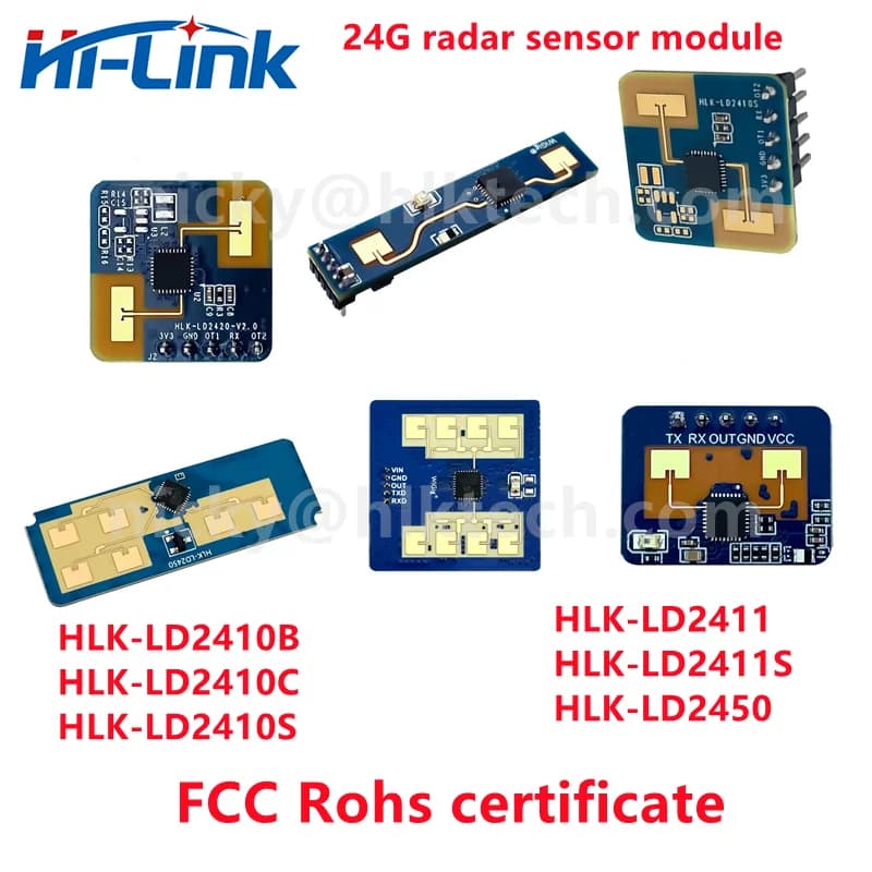 Hi-Link RoHS/FCC/CE 24G HLK-LD2410 LD2410C LD2402 LD2450 LD2401 Smart Home/Hotel Radar-Modul für Menschliche Anwesenheitserkennung