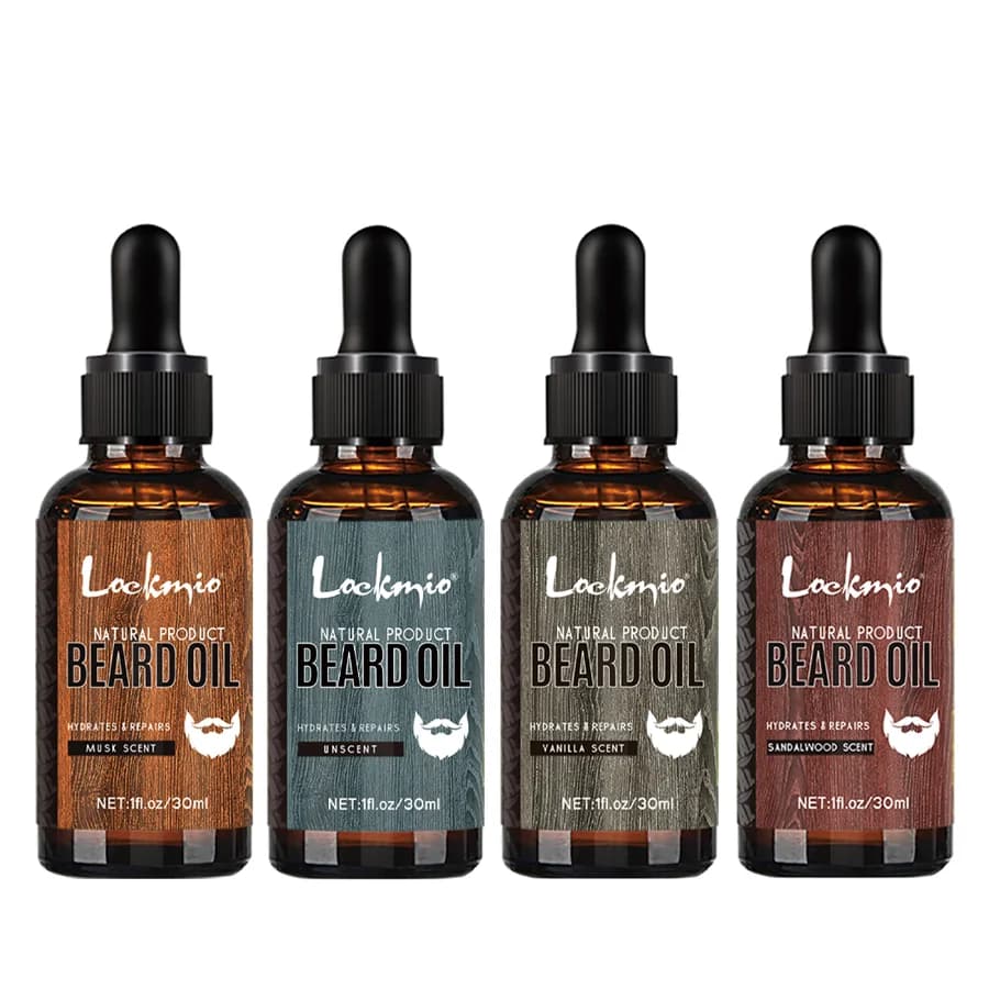 30 ml 4-teiliges duftendes Bartöl-Set, Produkt-Schnurrhaare, feuchtigkeitsspendendes Wachstum, Glanz, glatt, Schnurrbart, weich, stärktes Bartöl