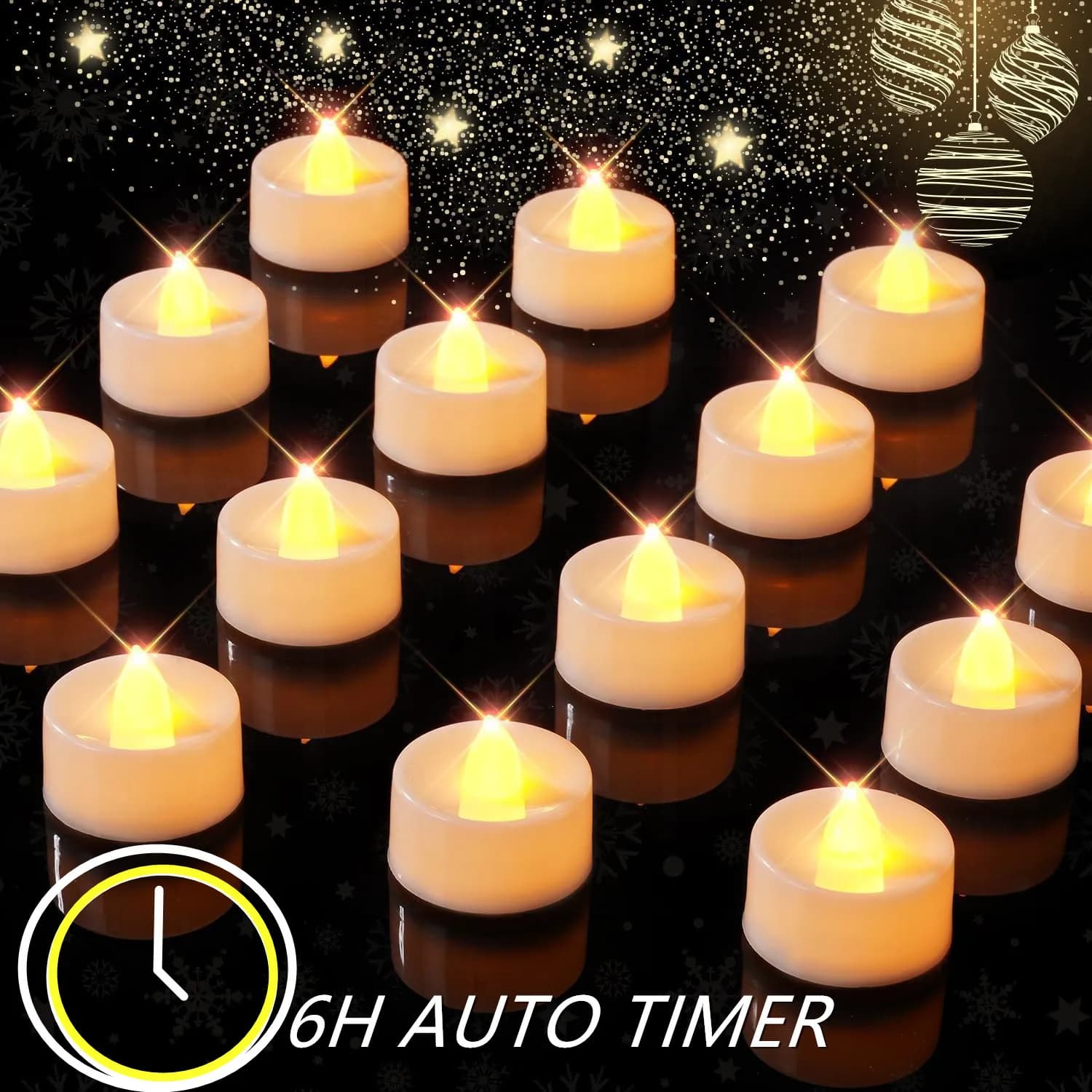 Flammenlose Kerzen mit Timer, elektrische Kerzen, flackernde LED-Teelichter mit oder ohne Fernbedienung für Halloween, Weihnachten,