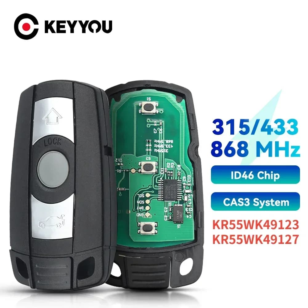 KEYYOU 1PCS Neue Fernbedienung Auto Schlüssel Für BMW CAS3 1/3/5/7 Serie X5 X6 E60 E61 E70 E71 E87 E90 Z4 315/433/868MHz PCF7953 KR55WK49123
