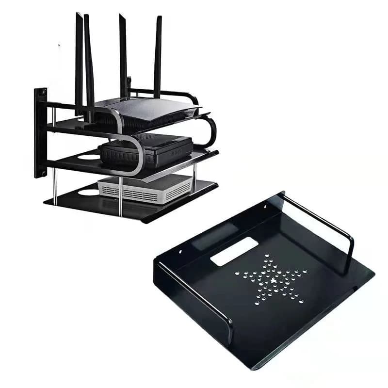 Doppel-/Dreifach-TV-Box-Router Set-Top-Boxen Player einlagige Aluminium-Wand halterung Regal halterung Halter Stand Rack