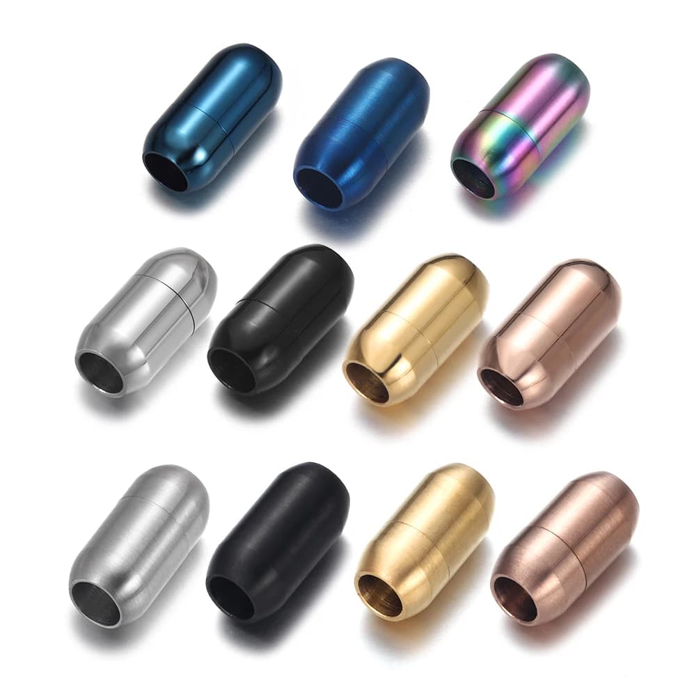 30 Stücke Edelstahl 3-8mm Magnetverschlüsse Lederband Armband Spitze Schnalle Halskette DIY Schmuck Machen Zubehör Großhandel