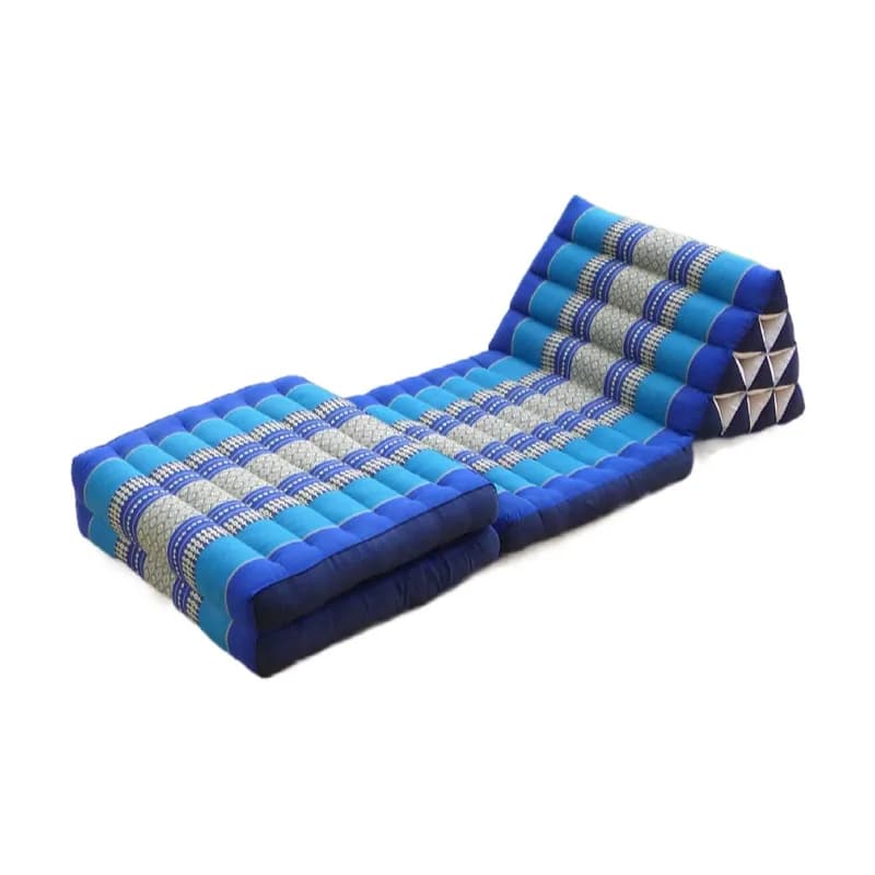 Ausklappbares dreieckiges Thai-Kissen, 100 % Kapok-Füllung, 180 x 57 x 35 cm, zusammenklappbare Chaiselongue, Tagesbettschläfer für