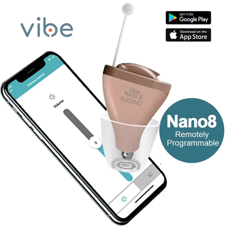 Vibe CIC In-Ear-Hörgeräte, digitales 8-Kanal-Hörgerät mit Nano-Beschichtung, programmierbares Hörgerät für Taubheit