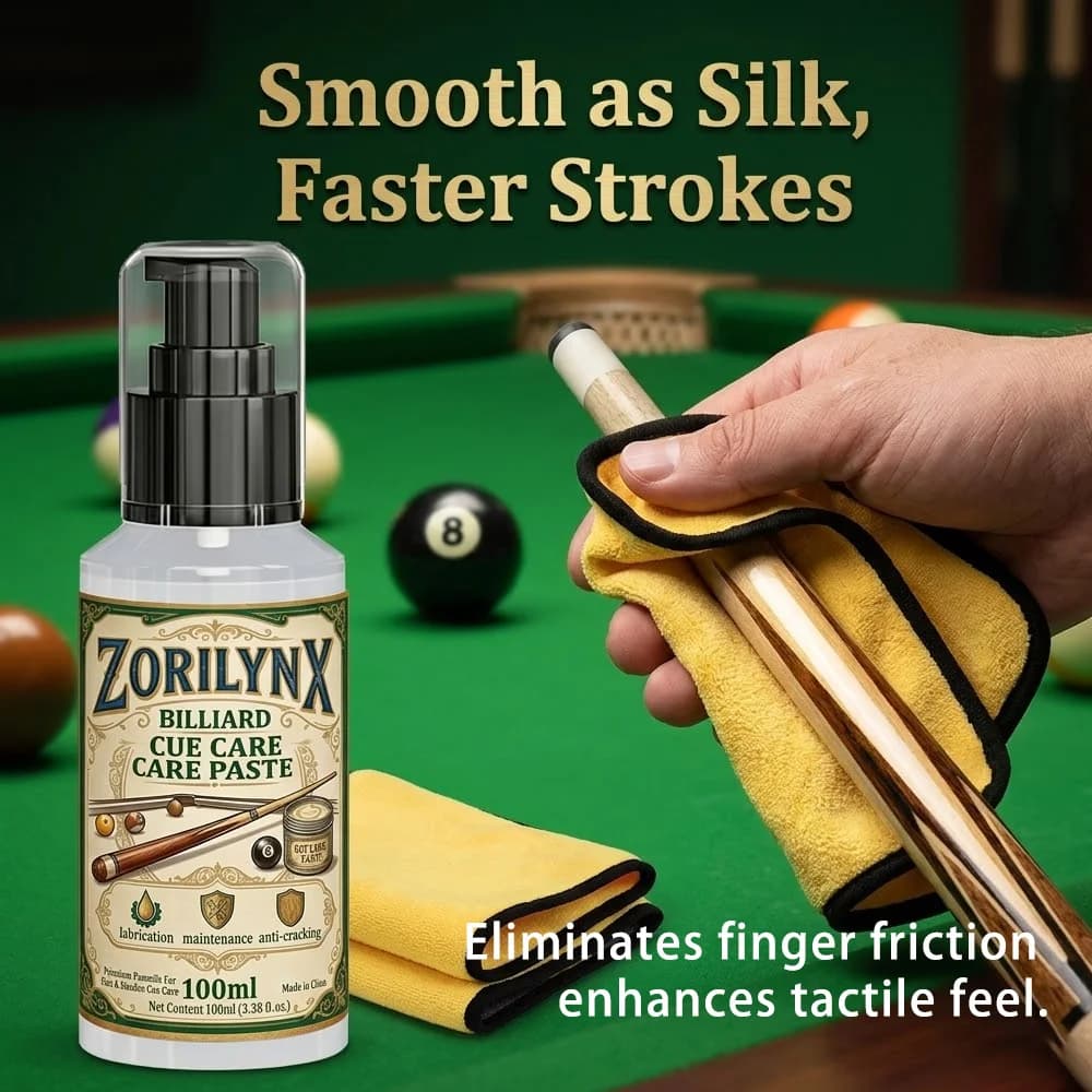 100ml Billard-Queue-Pflegeöl-Set: Glättende Schmierung, Anti-Riss-Politur mit Reinigungstuch für Snooker- und Poolqueues ZORILYNX
