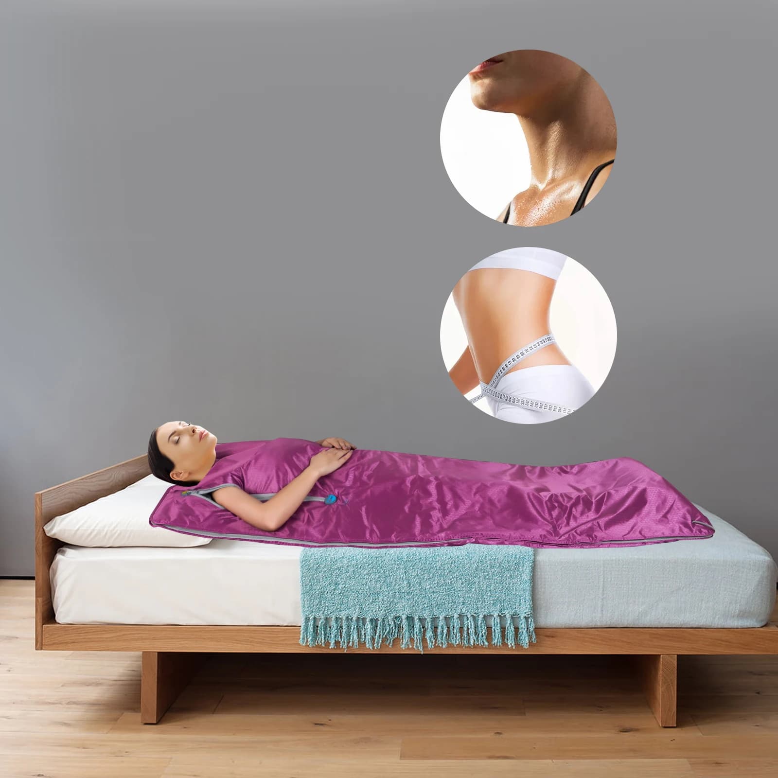 Tragbare Saunadecke mit Reißverschluss, entspannende Heizung, Saunadecke 35-80 ℃   für die Körperentspannung zu Hause im Spa-Salon