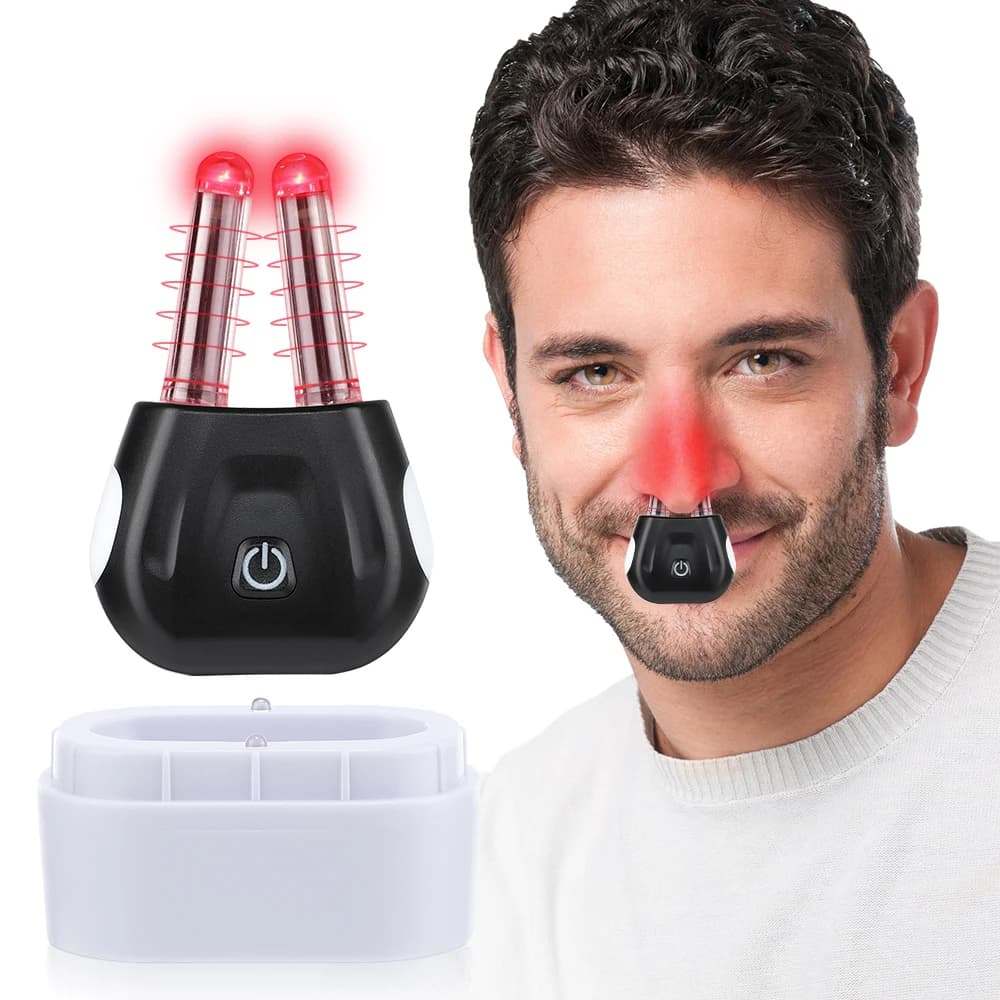 Intelligentes Nasen-Phototherapiegerät, Dual-UV-Desinfektionsbasis, Rotlicht-Infrarot-Therapie für chronische Rhinitis/Juckreiz/Laufensterpflegen