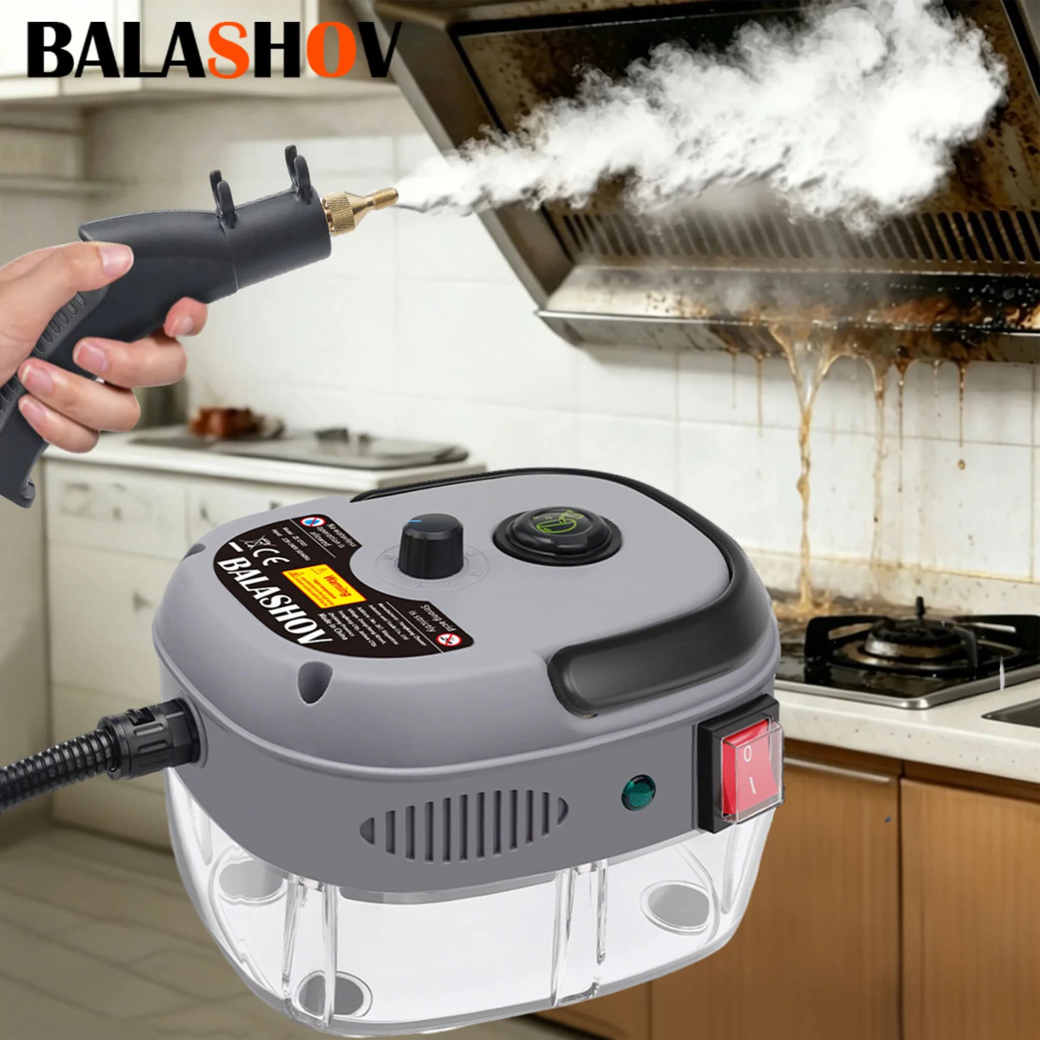 Dampfreiniger mit Hochdruck und -temperatur, Handdampfmopp für Gewerbe und Haushalt, Klimaanlagen, Dunstabzugshauben, Auto, Hochdruckreiniger, 1200ML
