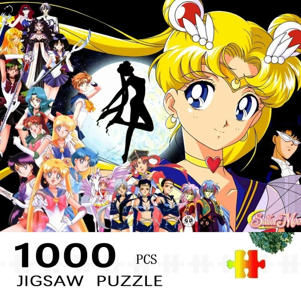 1000-teiliges Puzzle, Sailor Moon Anime Cartoon Puzzle, Perfekt für DIY Kreativspaß mit der Familie, Geschenk, Spielzeug zum Spielen