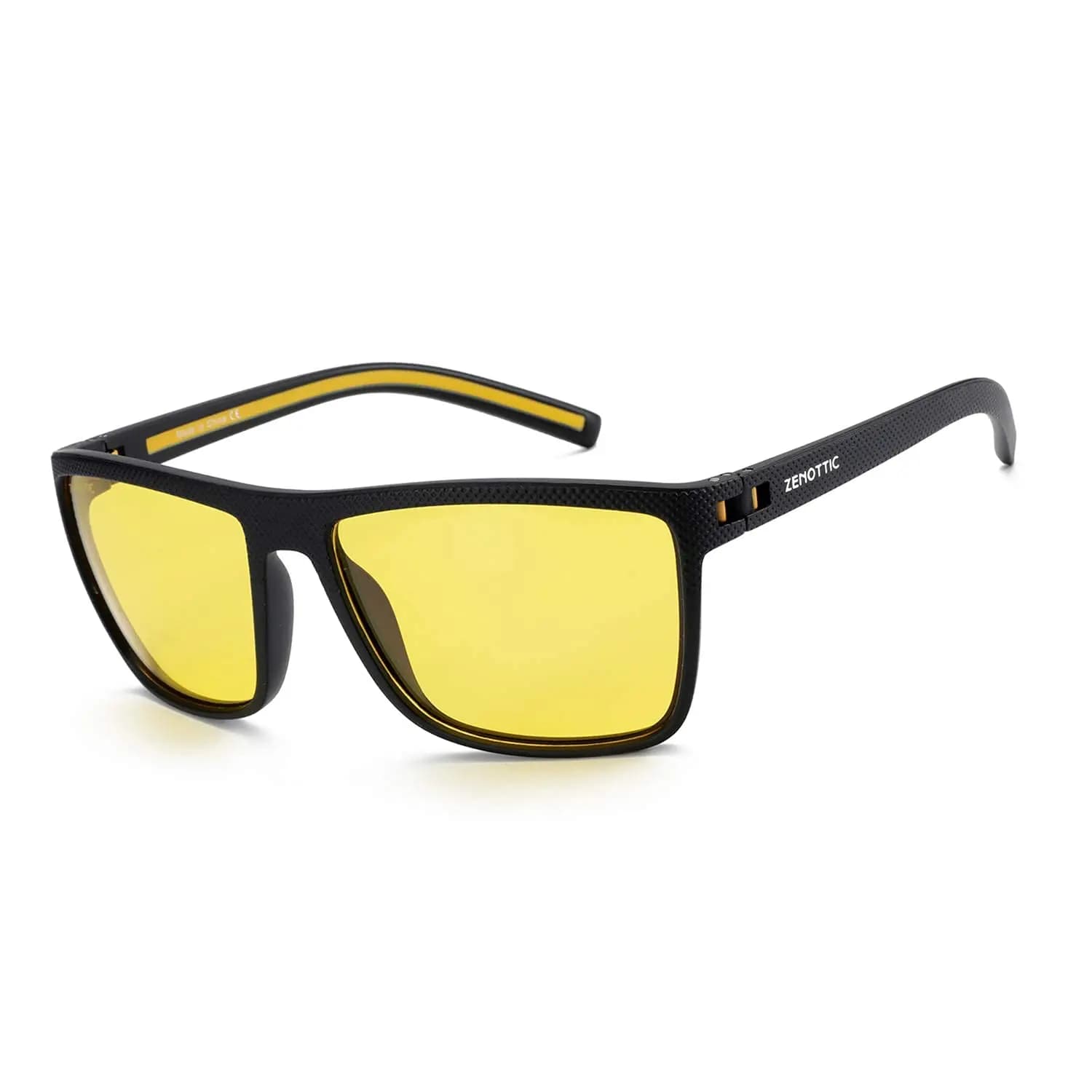 ZENOTTIC Retro-polarisierte Sonnenbrille für Herren, leichter TR90-Rahmen, UV400-Schutz, quadratische Sonnenbrille, Nachtsichtbrille