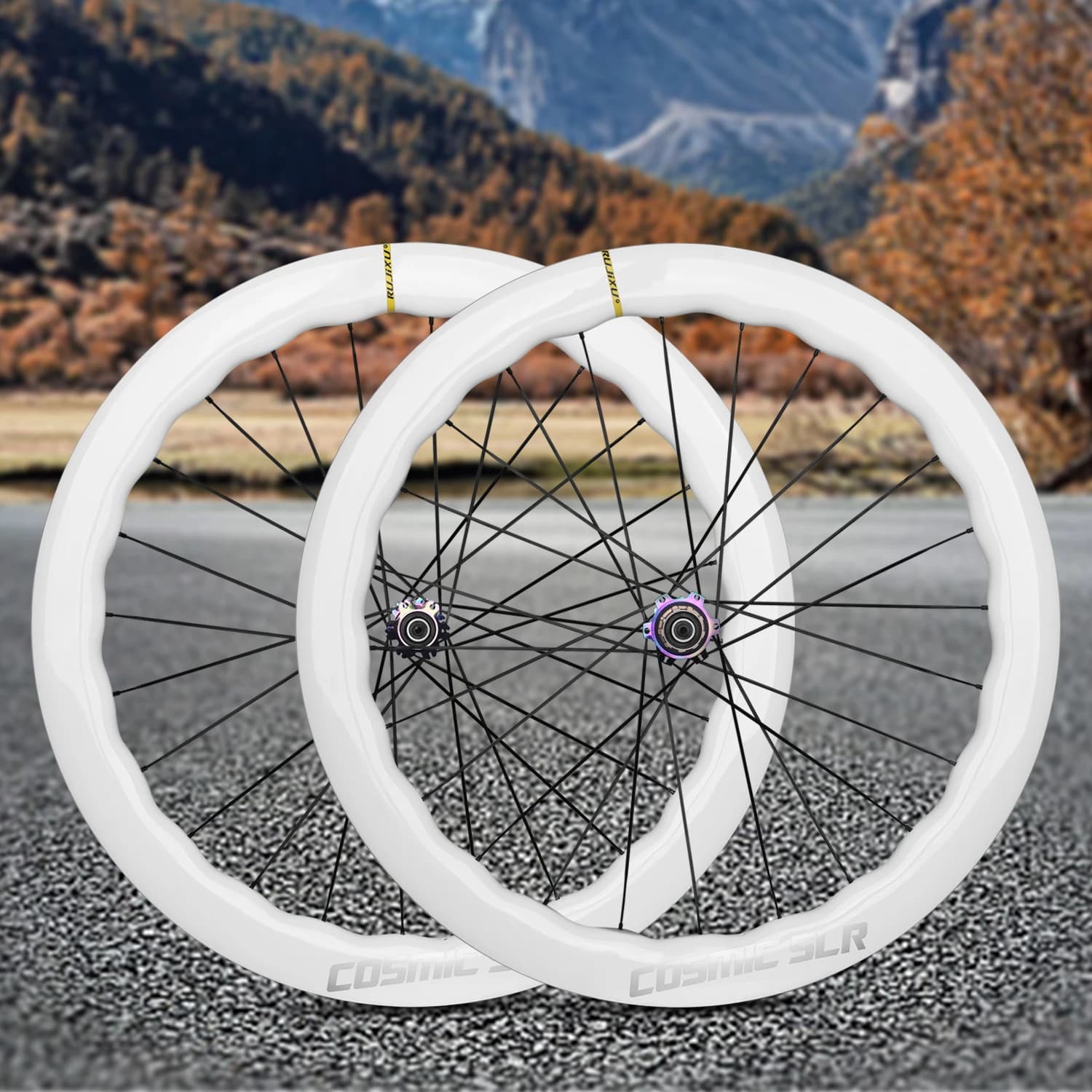 700c Carbon Fiber Gravel Rujixu Road Scheibenbremse Laufradsatz Carbonfaserrohr HUB Fahrrad Scheibenbremsrad
