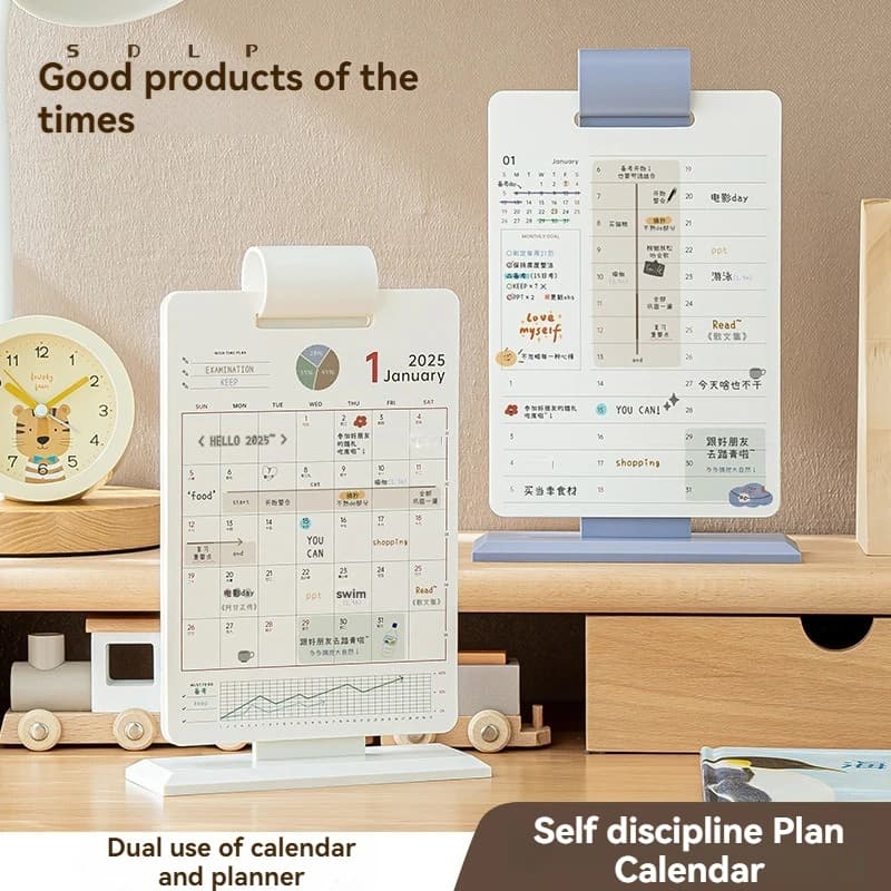 Selbstdisziplin-Plan-Tischkalender, Büro-Desktop-Dekoration im neuen Stil, kreatives Notizbuch im Tischkalender-Stil.