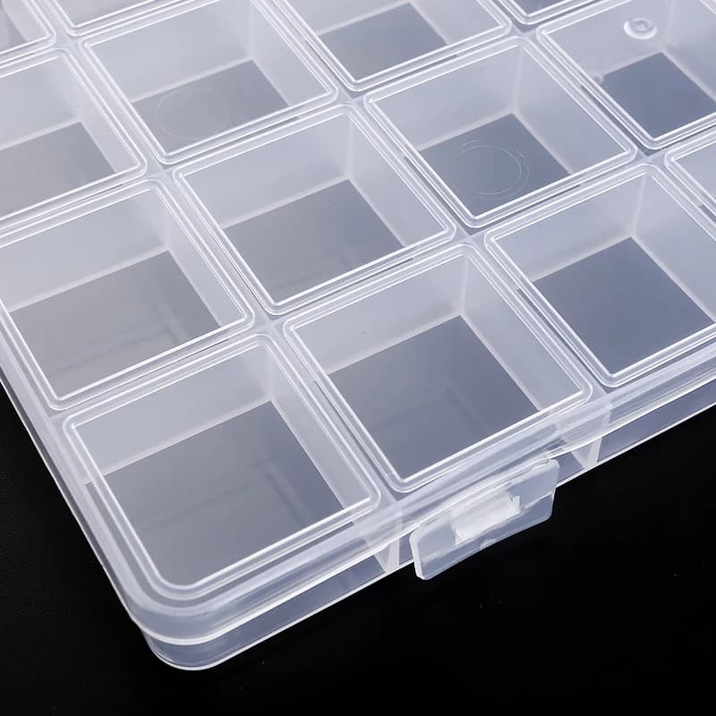 Transparenter Aufbewahrungsbehälter, Schmuckschatulle, durchsichtige Kunststoff-Organizer-Box, leere Ohrring-Aufbewahrungs-Organizer, Vitrine für