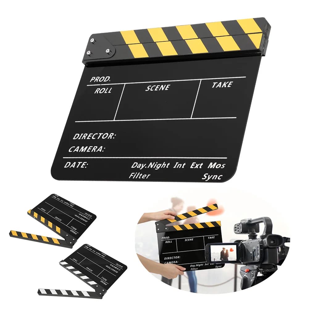 Acryl 30x25cm Clapperboard Director Movie Clappers Film- und Fernsehfotografie-Requisite Acryl Clapperboard Film Clapperboard