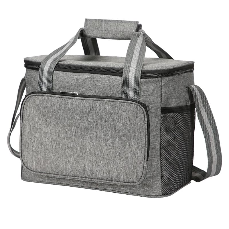 Große Isolierte Thermotasche Schwarz Wasserdicht Auslaufsicher Verstärkte Hand-/Schultertasche für Outdoor-Picknick und Mittagessen