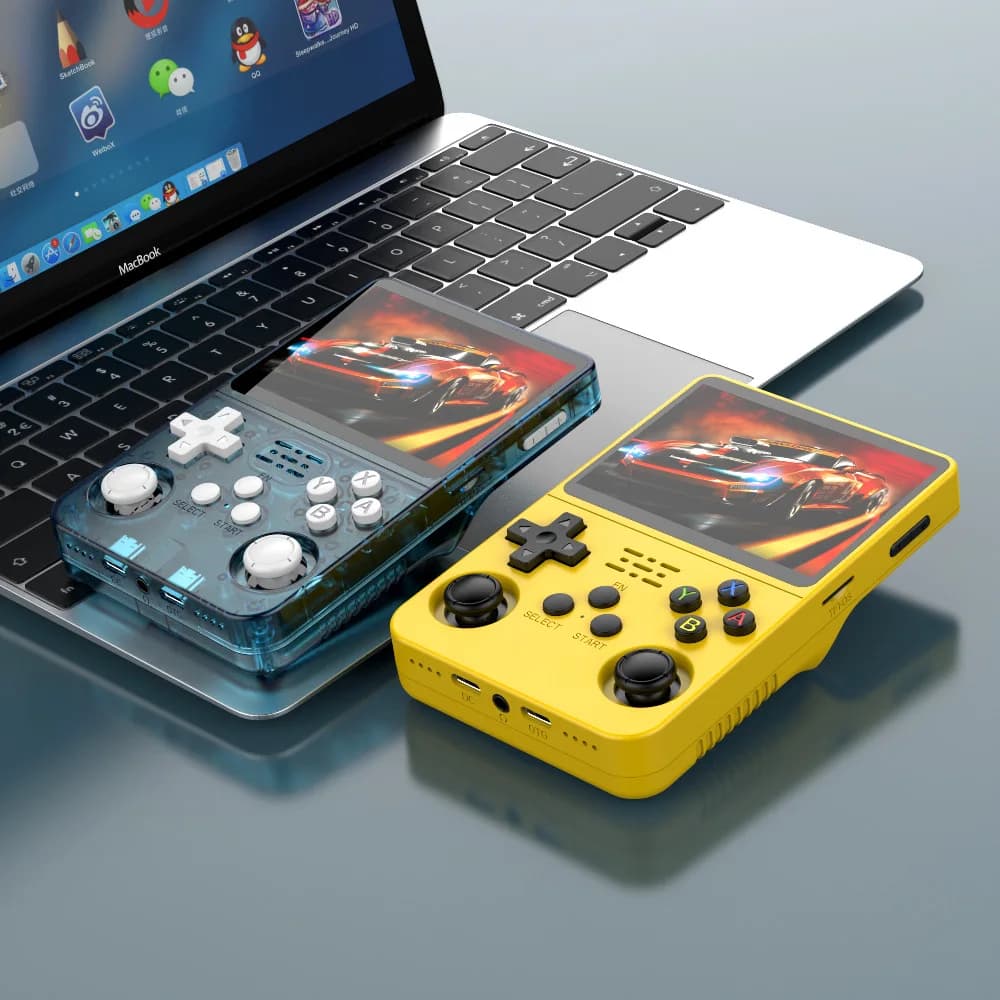 Retro-Videospielkonsole mit Linux-System, 3,5-Zoll-IPS-Bildschirm, tragbarer Taschenplayer, 64 GB/128 GB Spiele, beste Geschenke für Kinder