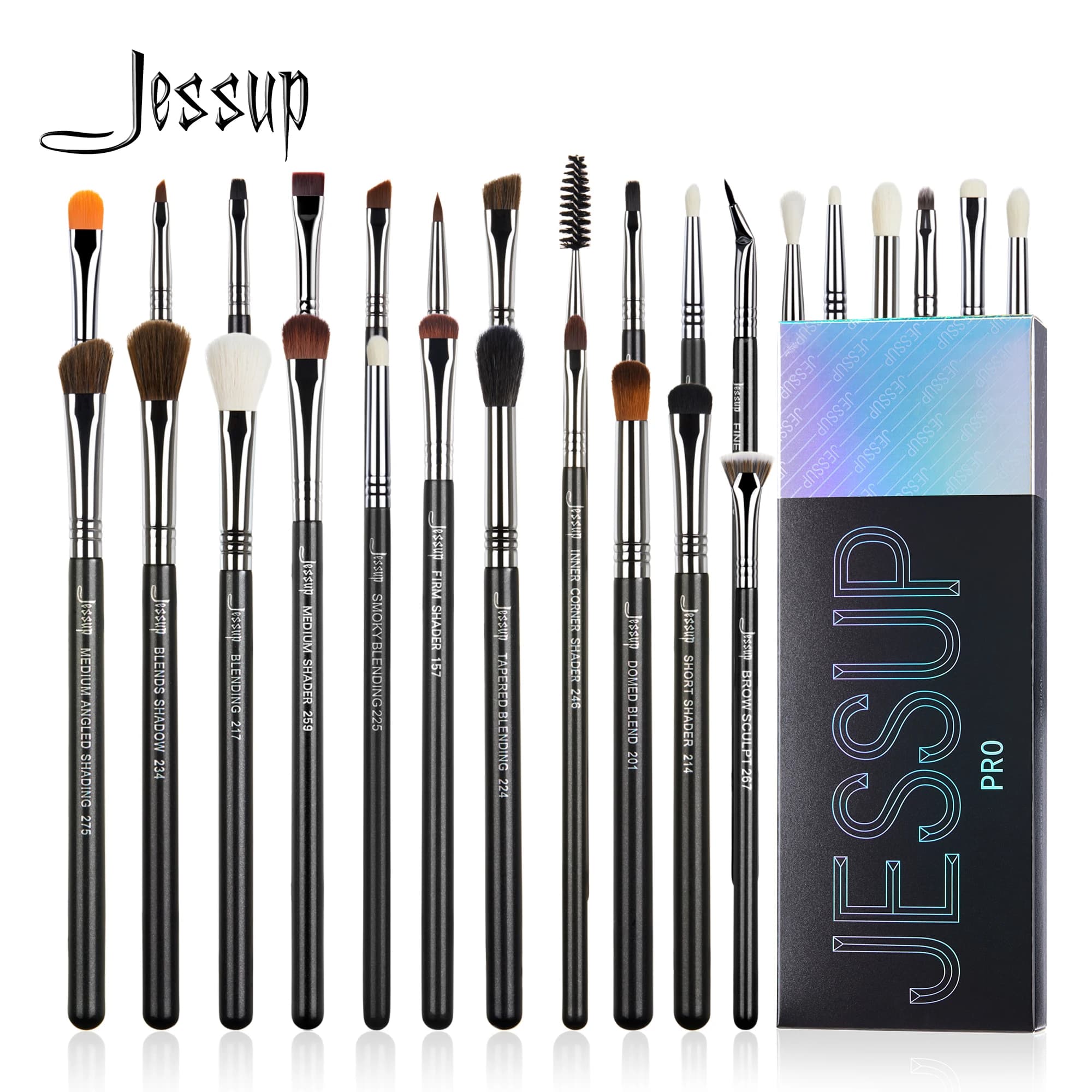 Jessup Augen Make-up Pinsel Set, profession elle Make-up Pinsel, synthetische Augen mischung Pinsel Lidschatten Pinsel Augenbrauen Falten Shader t341