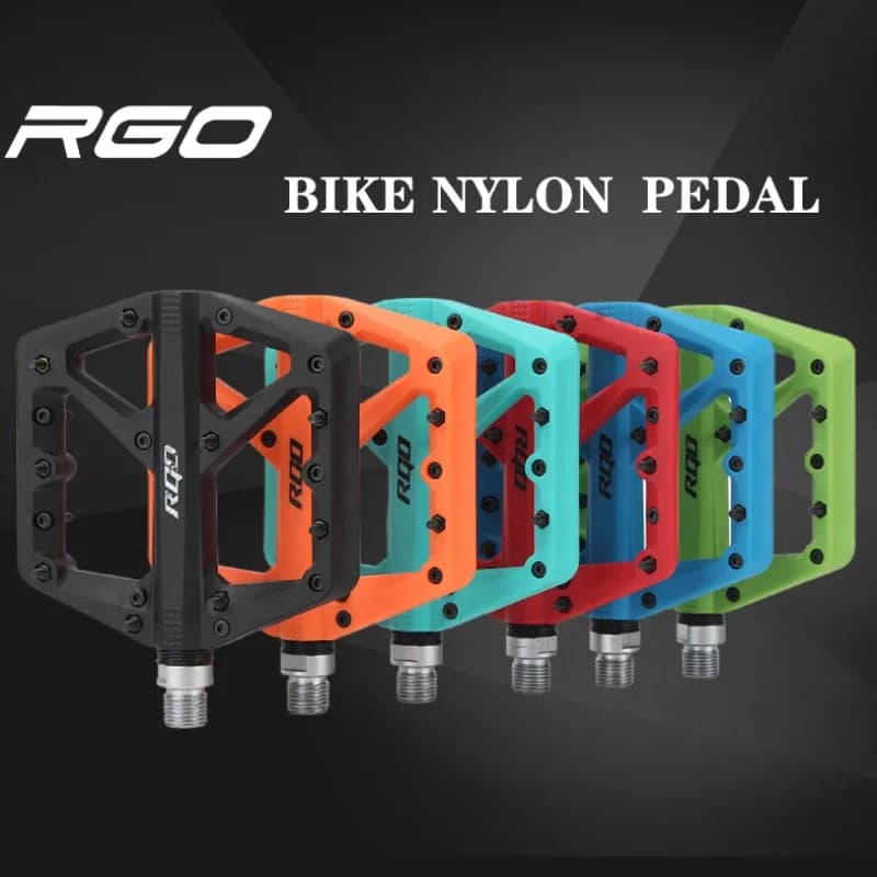 RGO Fahrradpedale MTB Nylon Plattform Fußstütze Flache Mountainbike Paddle Grip Pedalen Lager Trittbretter Radfahren Fußhaltung