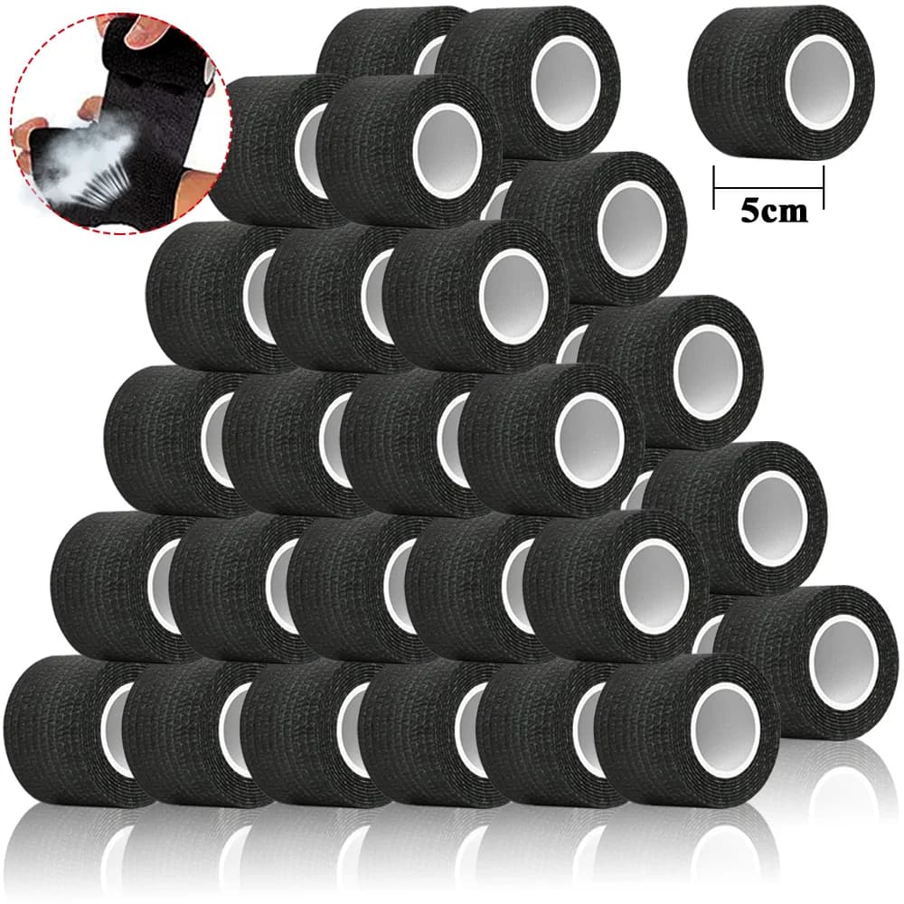 48/24/12/6/3PCS Schwarz Tattoo Grip Bandage Abdeckung Wraps Bänder Selbst-klebe Elastische Bandage für Tattoo Maschine Tattoo Zubehör