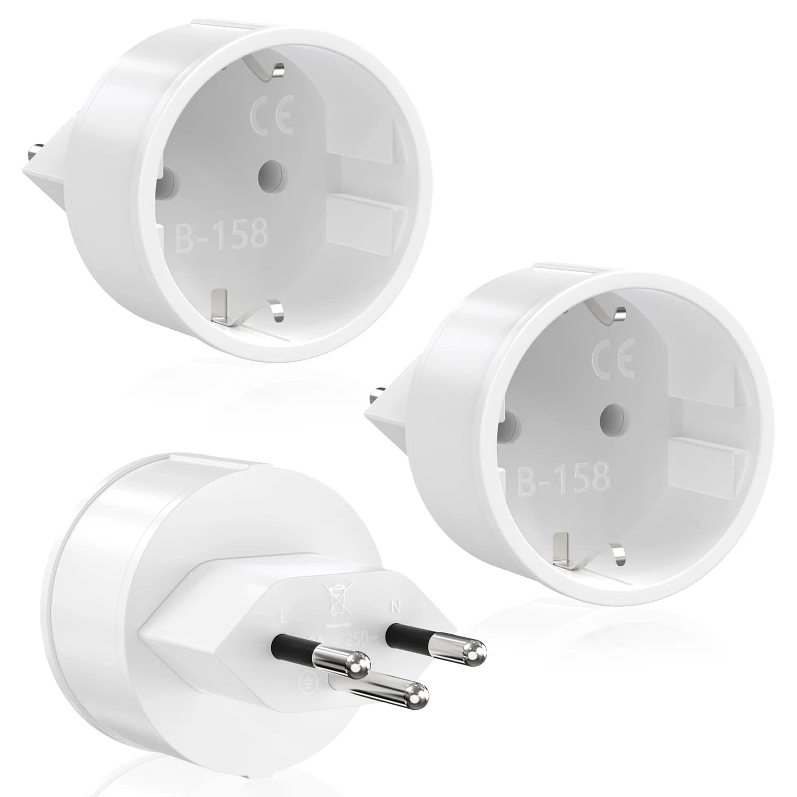 3 stücke Deutschland EU zu Schweiz Stecker Adapter Europäischen zu Schweizer Reise Adapter Power Converter Stecker 3 pin 10A Wand ladebuchse