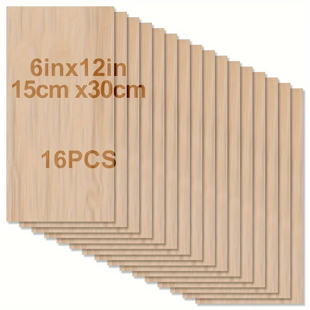 4/8/16/32/48 Holzhandwerk-12x6x1/12 Zoll-2mm dickes Holz, glatte Oberfläche, quadratisches Holz, laser geschnitten