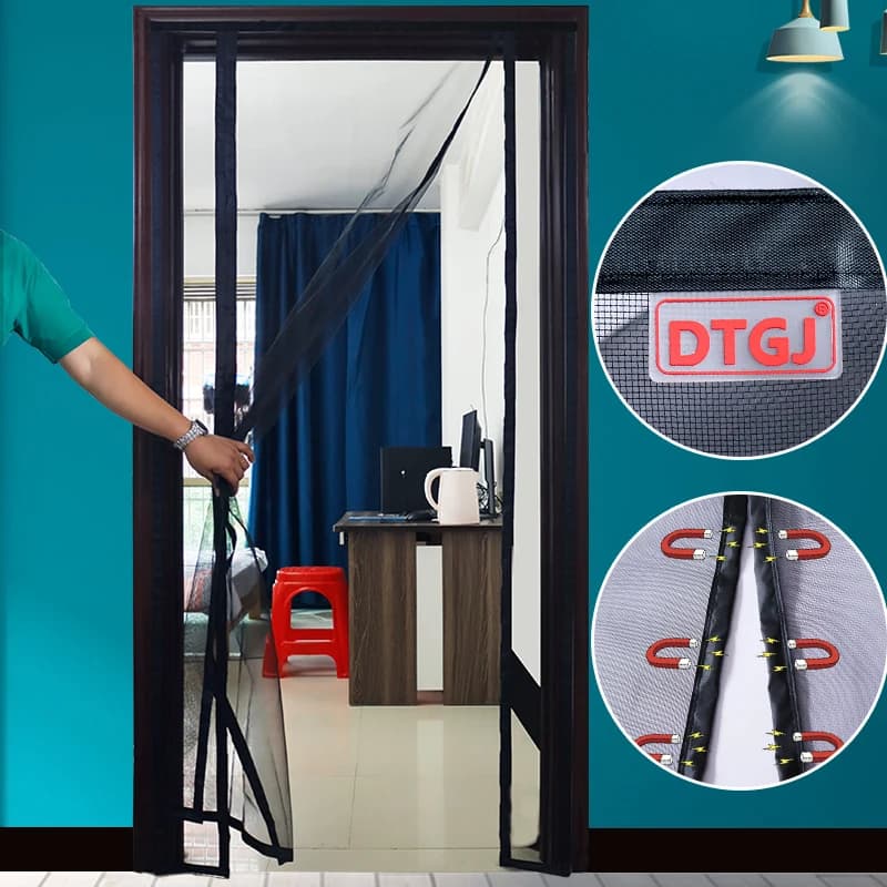 Magnetischer Türgitter, individuelle Größe, Moskitonetz, Vorhang, Fliegeninsekt, Anti-Mücken, unsichtbares Netz für den Sommer, Innen- und
