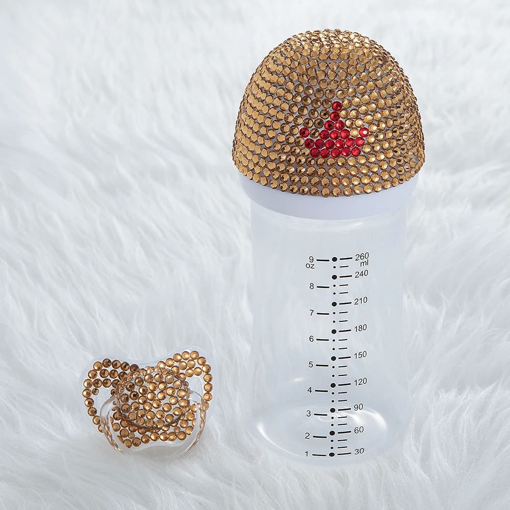 MIYOCAR schöne bling 260ml kunststoff baby flasche und schnuller set BPA FREI viele farben wählen baby dusche geschenk