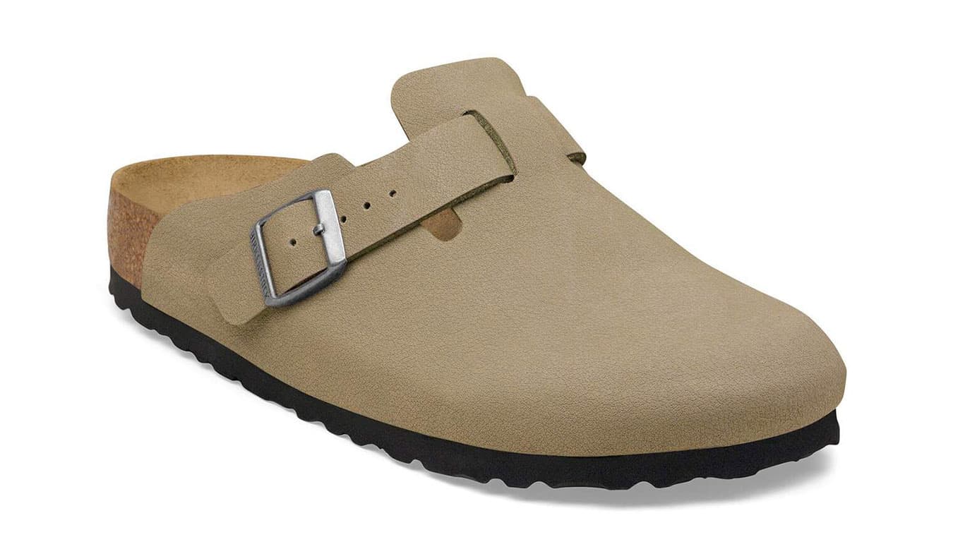 Birkenstock Boston TEX Birko-Flor Regular Fit Faded Khaki Unisex - Sandalen Birkenstock - Braun - 1033133-7 - Size: 7