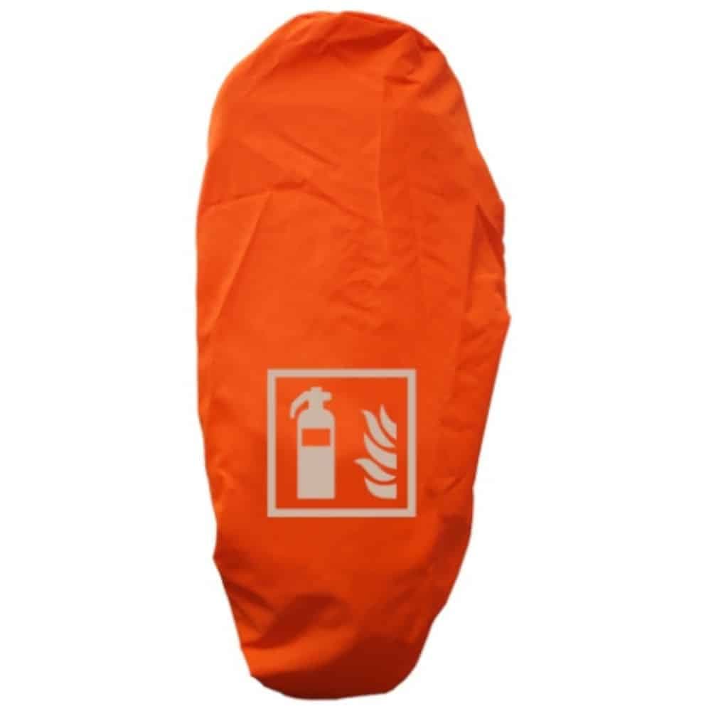 Schutzhauben für 9+12 kg/l Feuerlöscher in LEUCHTORANGE mit Symbol F 001