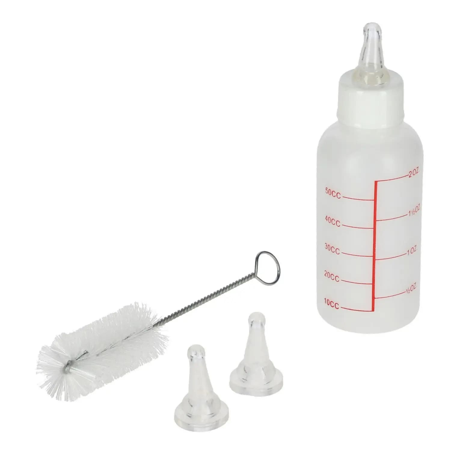 Trinkflasche für Tiere mit 2 Saugern und 1 Bürste Kerbl Milky