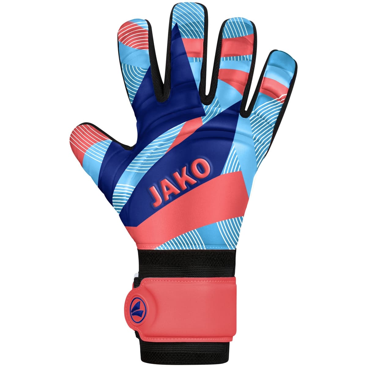 JAKO Torwart-Handschuh River Basic Junior RC (coral/skyblue/navy / Größe 6 / Handschuhe)