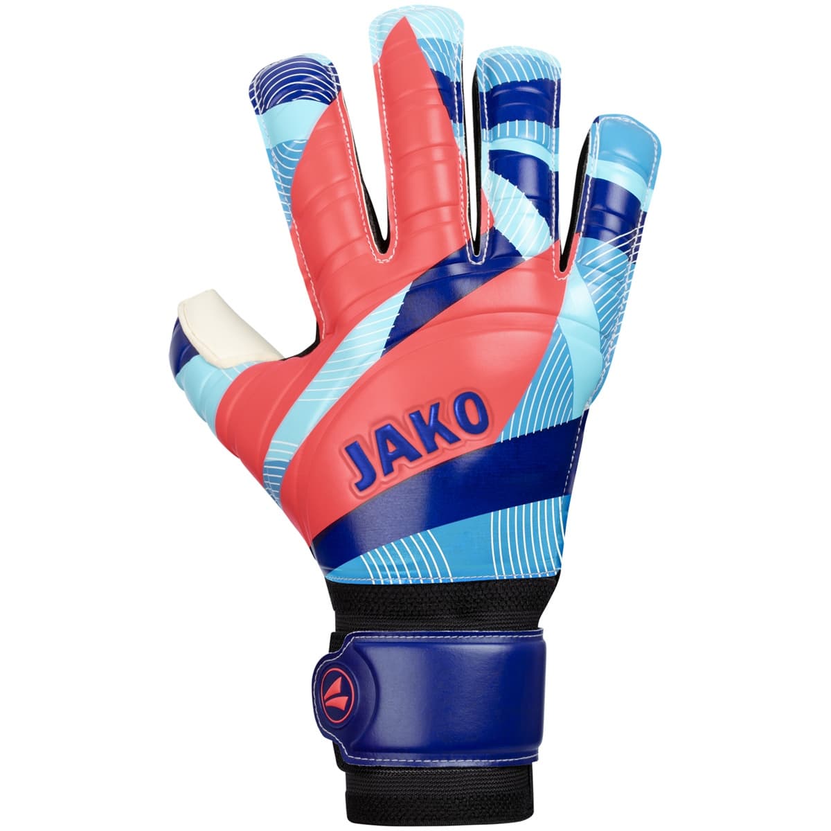 JAKO Torwart-Handschuh River Basic RC Protection (navy/skyblue/coral / Größe 5 / Handschuhe)