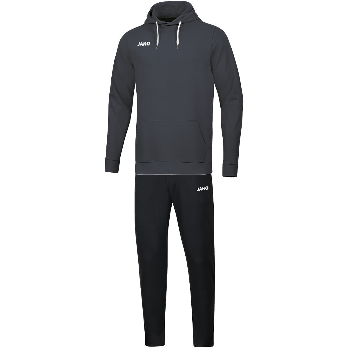 JAKO Jogginganzug Base mit Kapuzensweat (Schwarz / Größe 140 / Kinder)