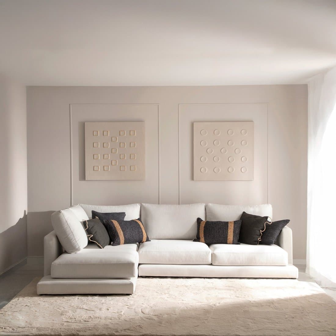 3-Sitzer Sofa mit Chaiselongue links Beige Varyag
