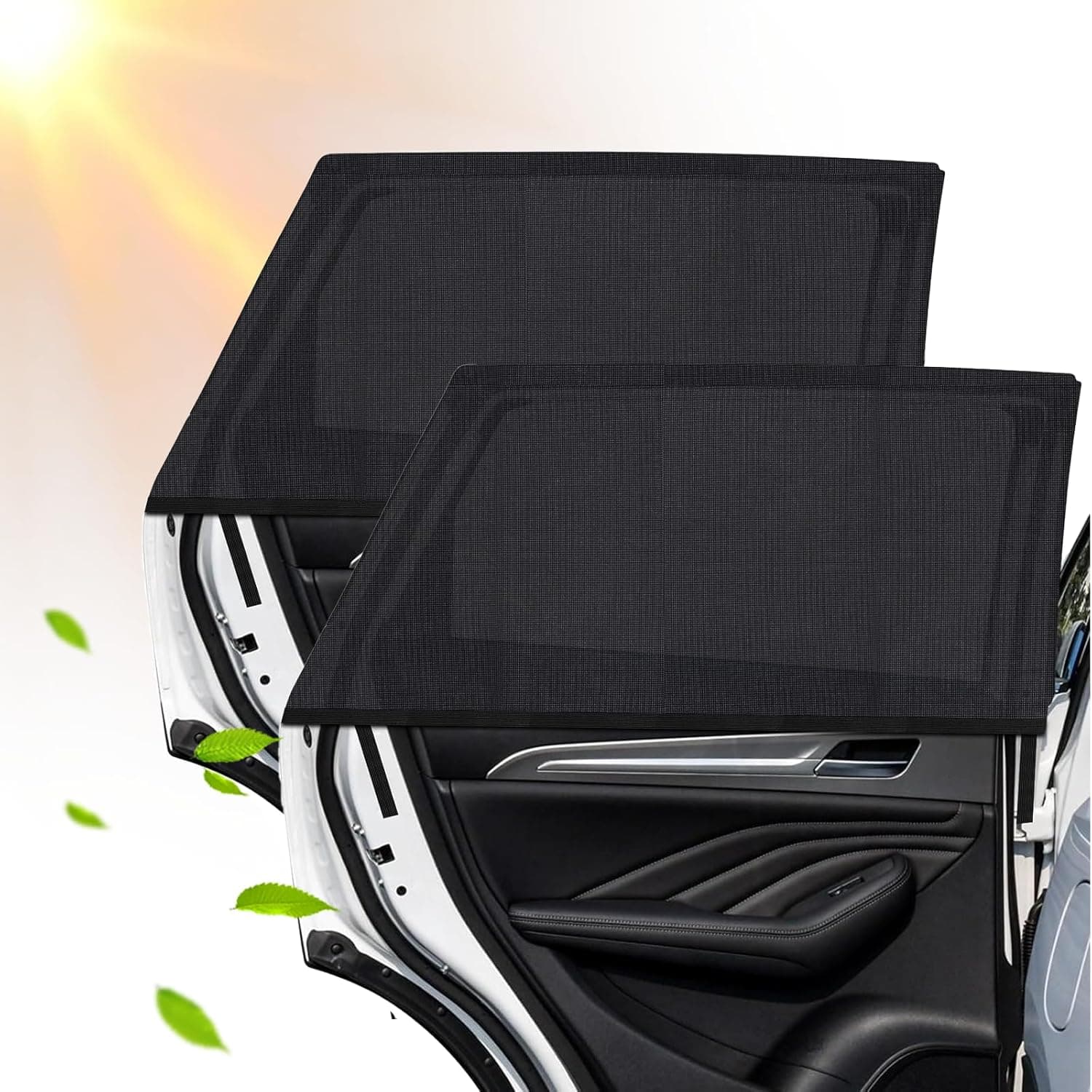 2er-pack Sonnenschutzblenden Für Kinderautos, Kyzuzia Uv-schutz- Und Moskitonetz, Universalgröße Für Die Meisten Autos, Sonnenschutzblenden