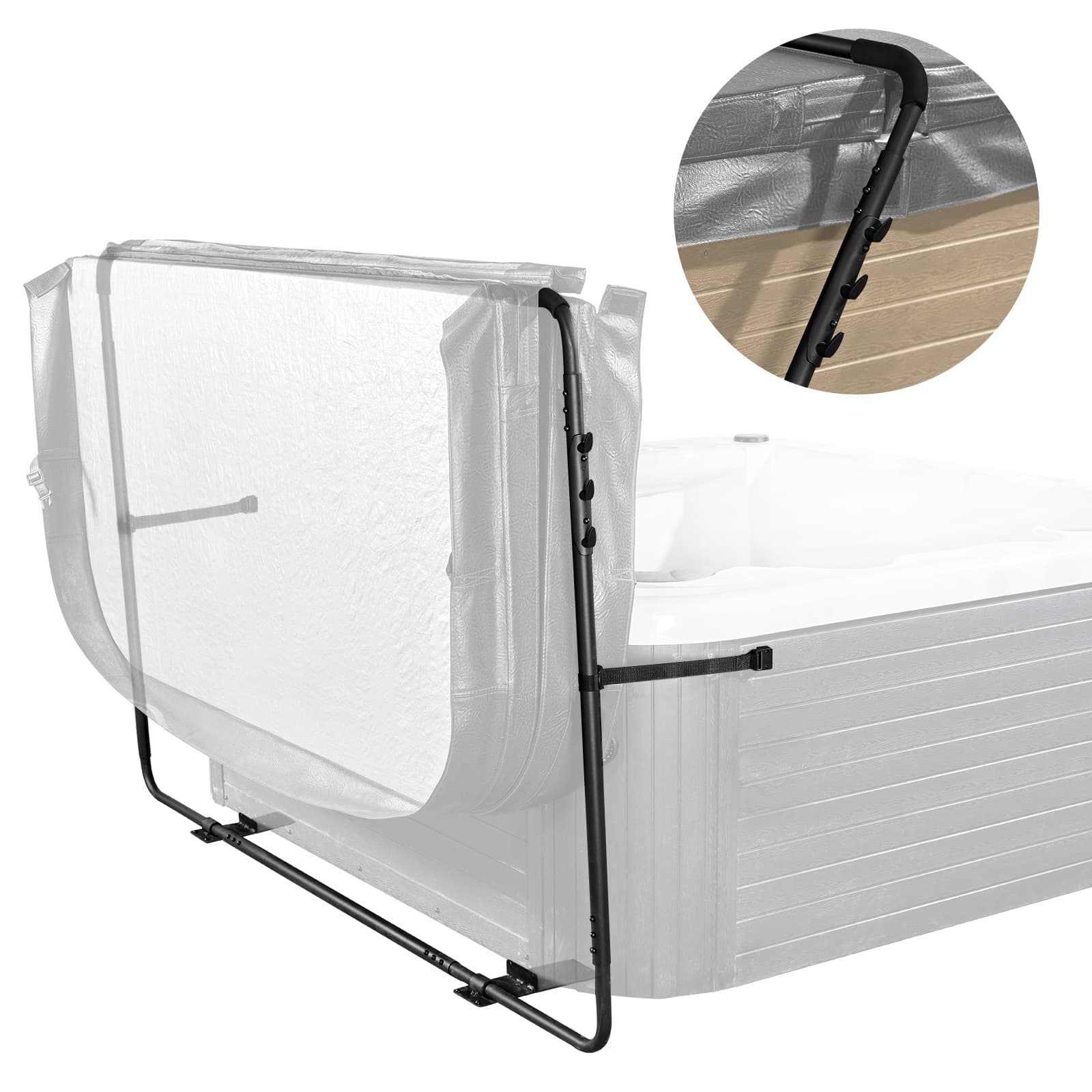 Vevor Whirlpool-abdeckungslift, Spa-abdeckungslift Coverlifter, Höhe 80-105 Cm, Breite 135-235 Cm Verstellbar Whirlpoolabdeckung-hebevorrichtung,
