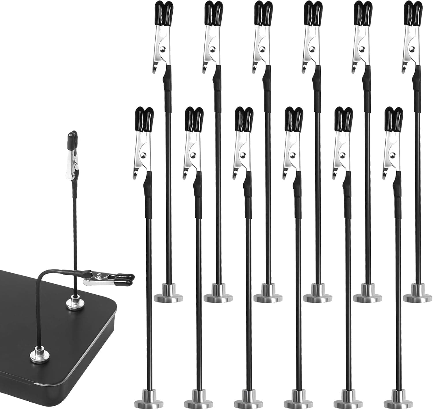 12 Stück Löthelfer Mit Magnetständer - Mit Flexiblem Schwanenhals - 360° Verstellbar - Dritte Hand - Modellbauzubehör - Zum Löten, Schmuck