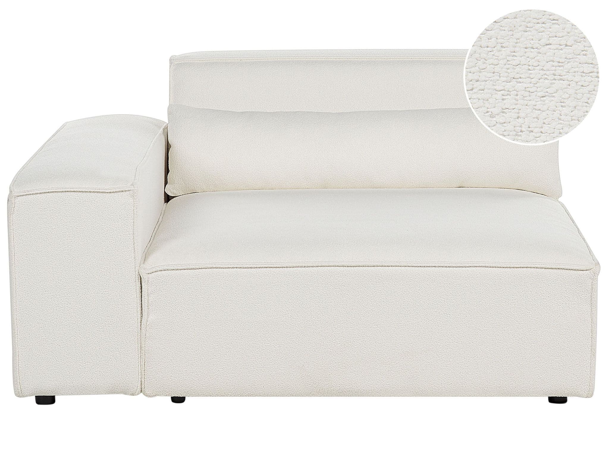 Modul Ecksessel Cremeweiß Bouclé-bezug Mit Armlehne Rechts 1 Dekokissen Skandi Modern Sessel Eckteil Für Modulsofa Wohnzimmer Ausstatttung