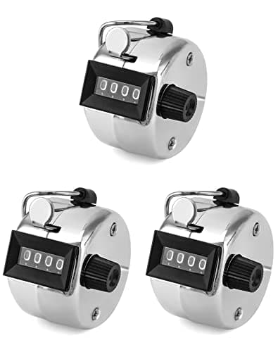 [nie Benutzt]3-teiliger Handzählzähler Aus Metall, 4-stelliger Mechanischer Zähler Für Sport-golf-schrittzähler, Zählt Bis Zu 9999