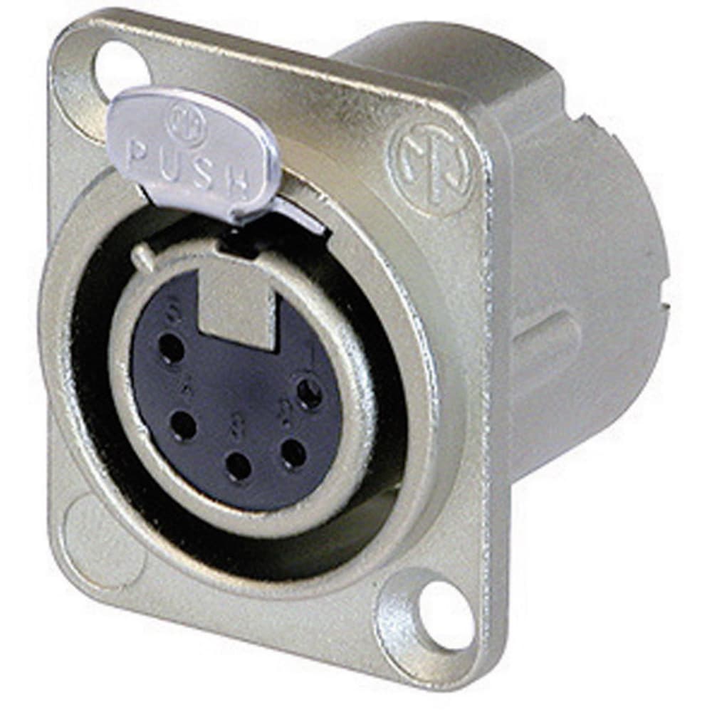 Nc5fd-lx Xlr-steckverbinder Flanschbuchse, Kontakte Gerade Polzahl: 5 Silber 1 St. - Neutrik