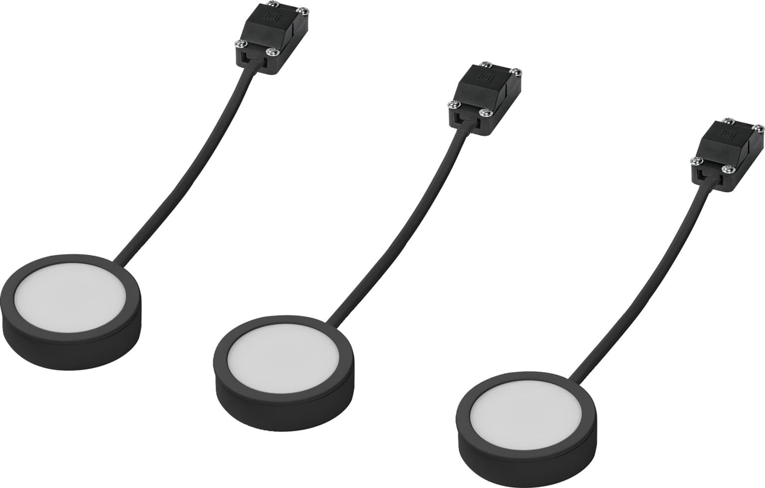 Ledvance - Undercabinet Spot Puck 65mm 3 X 3w 830 Black Led-unterbauleuchte 3.00 W Warmweiß Schwar