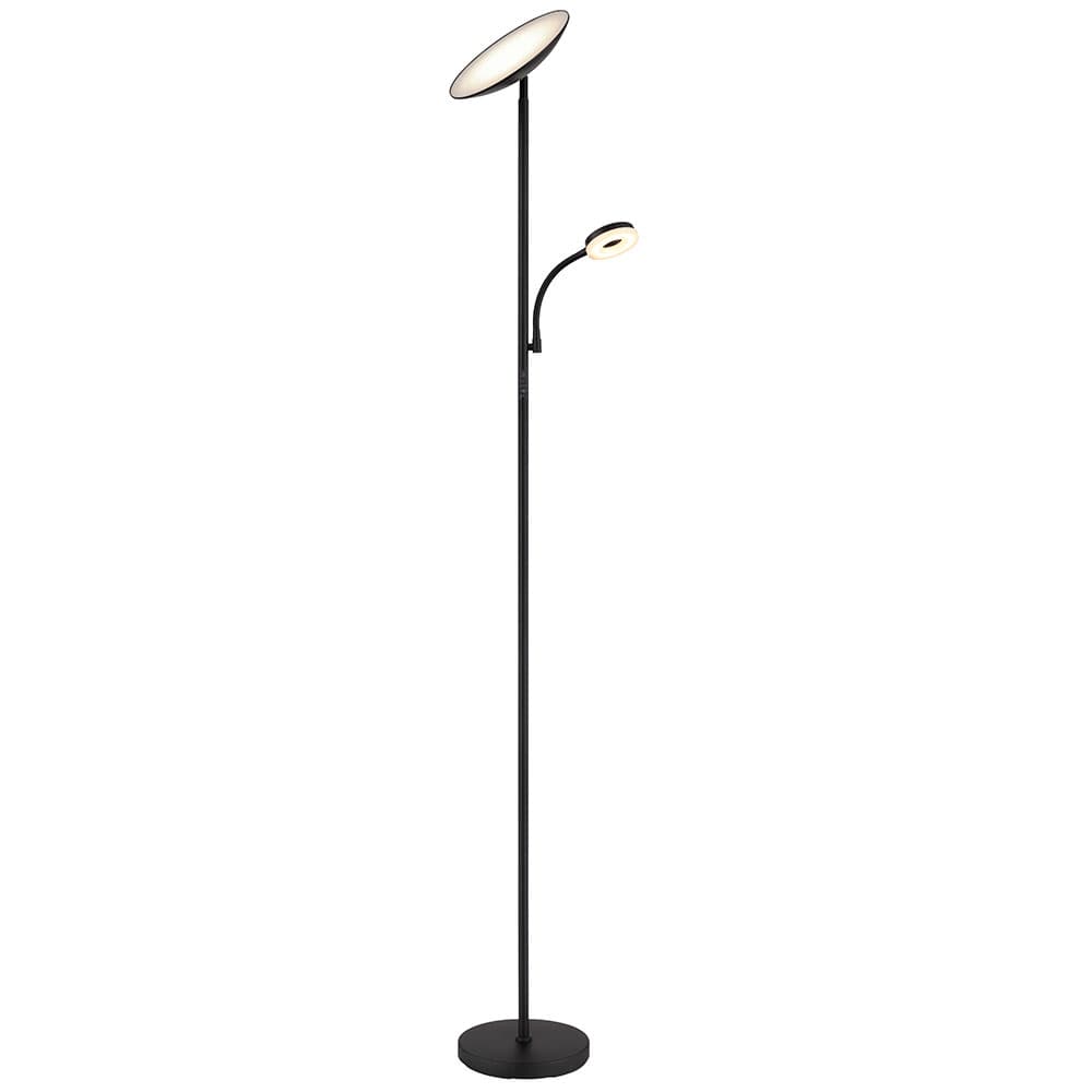 Stehlampe Deckenfluter Wohnzimmerleuchte Led Touchdimmer Flexo Schwarz H 179 Cm