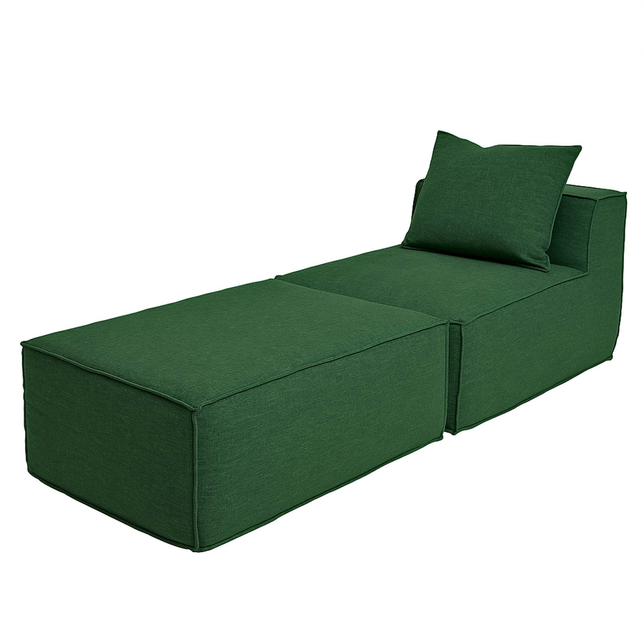 Chaiselongue/zubehör Für Sofa Hhg-399, Sessel Ottomane Recamiere, Stoff/textil (300g/m²) 63x75x194cm Grün