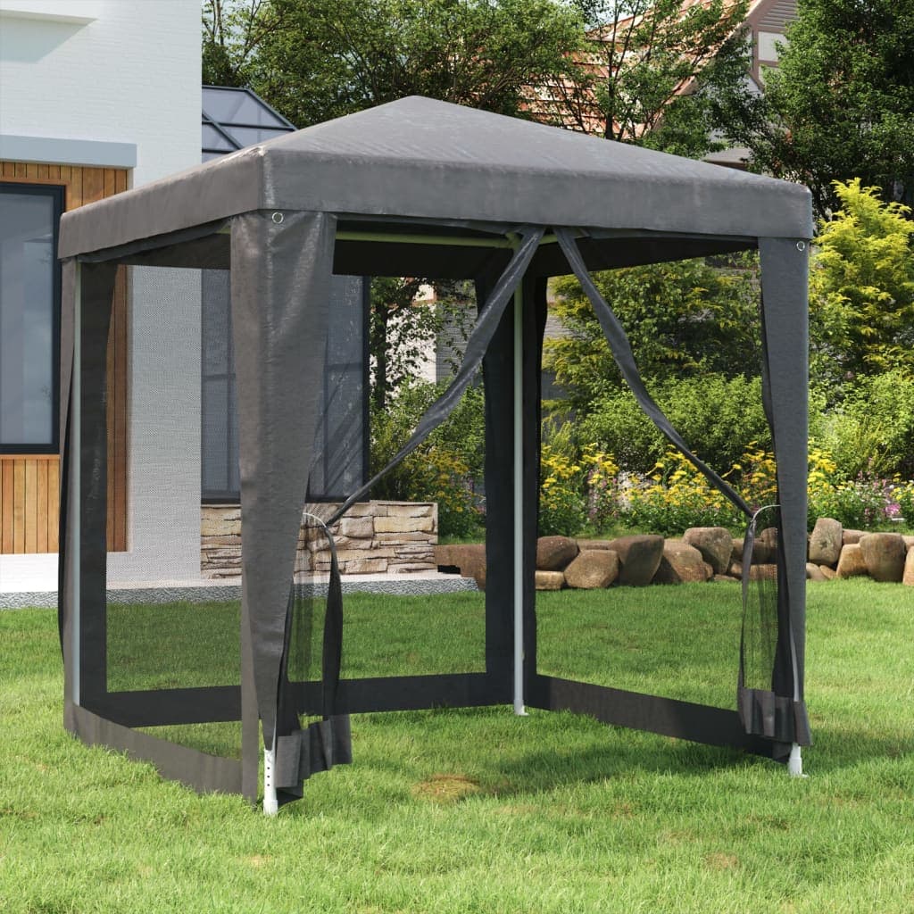 Partyzelt Mit 4 Mesh-seitenwänden Anthrazit 2x2 M Hdpe Vidaxl