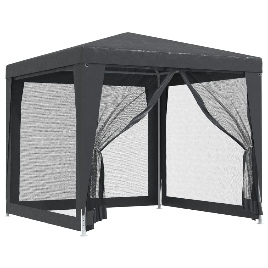 Partyzelt Mit 4 Mesh-seitenwänden Anthrazit 2,5x2,5 M Hdpe Vidaxl