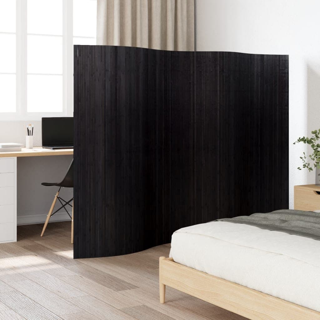 Paravent Schwarz 165x250 Cm Bambus - Vidaxl