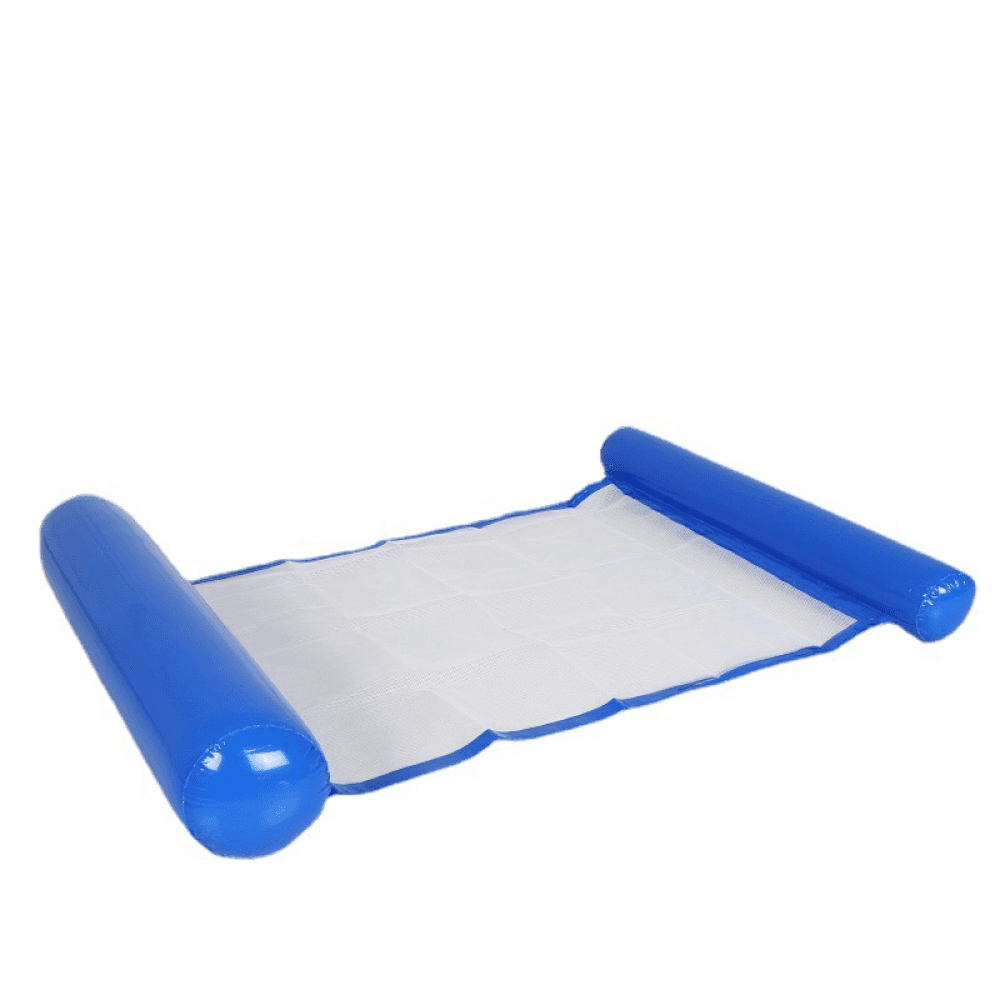 Cyslmuk - 1 Stück Aufblasbares Schwimmbadbett, Blau, Super Bequeme Wasserhängematte Mit Netz, Aufblasbare Kopf- Und Fußhängematte, Luftmatratze,