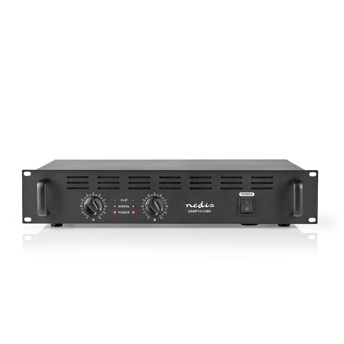 Nedis Pa-verstärker / Rms-ausgang: 2x 100 W @ 8 Ohm / 2x 150 W @ 4 Ohm / 2 Kanäle / 2u / 19 Rack Montierbar / Metall / Schwarz