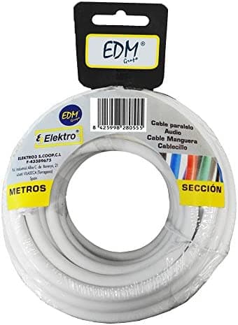 Weißer Flachschlauchaufroller 2x1mm 25mts (audio)